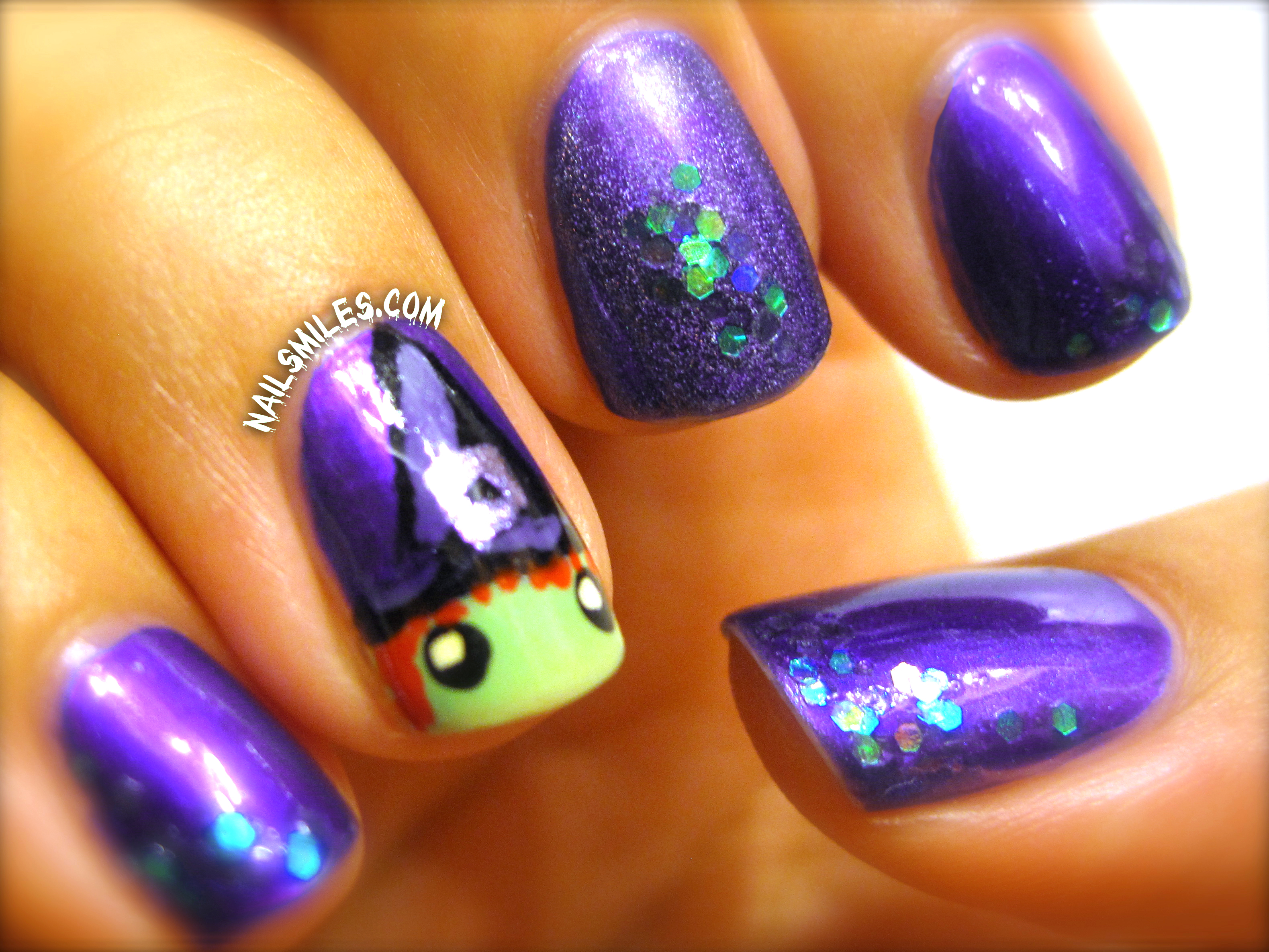 Boil Boil Toil and Trouble Ultra Purple Witch Nails | Nail ...
